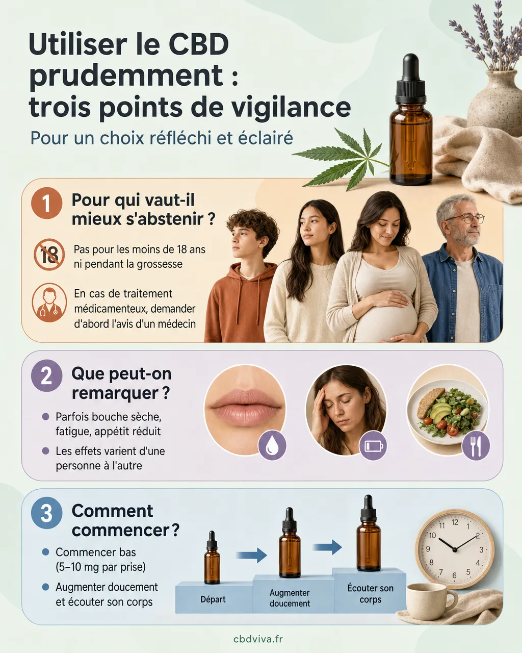 Utiliser le CBD prudemment, trois points de vigilance pour débuter