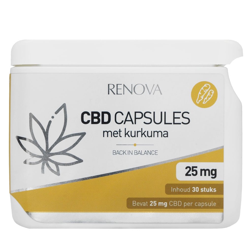 Gélules CBD Renova au curcuma (25 mg par gélule)