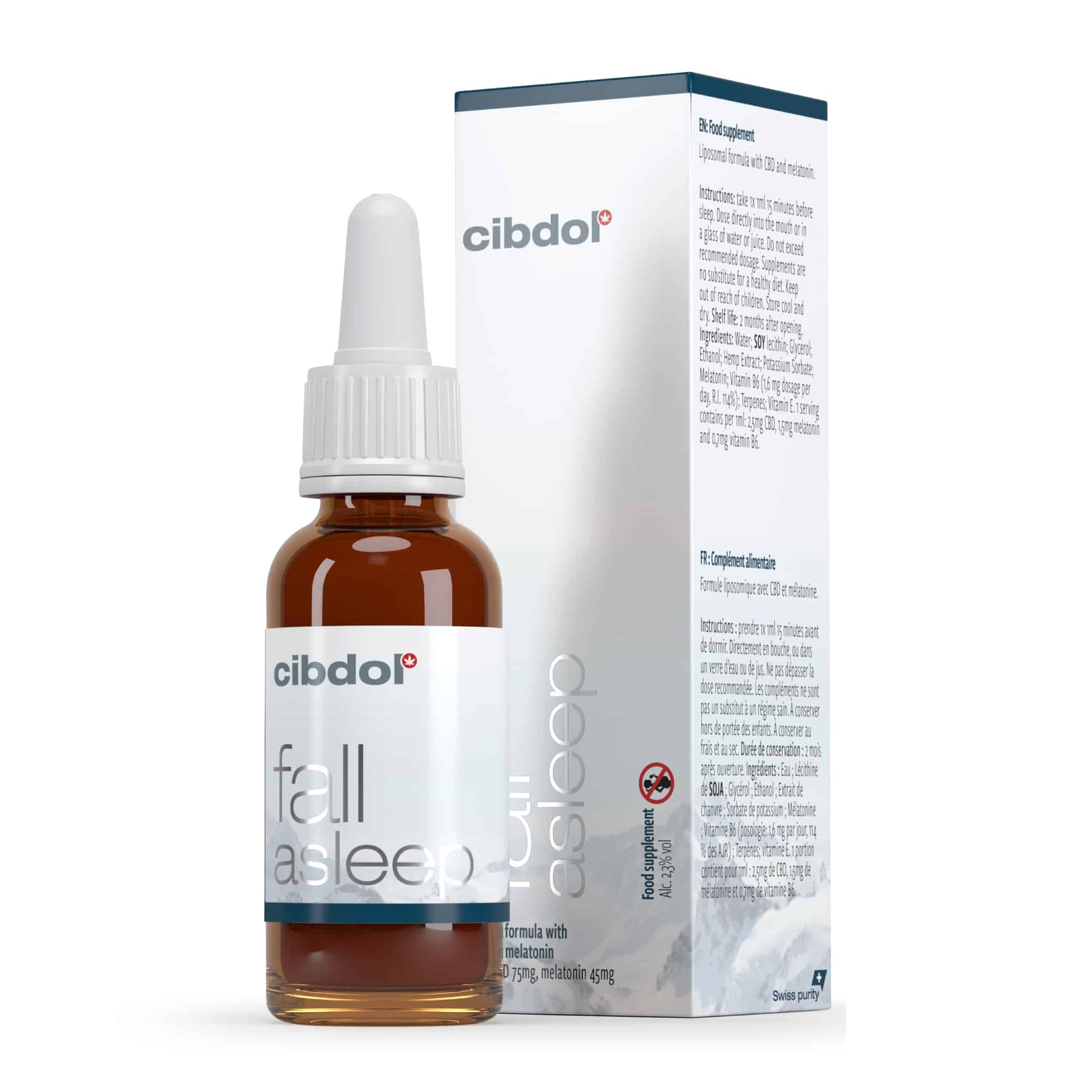 Meladol Fall Asleep au CBD, mélatonine et vitamine B6 (30 ml)